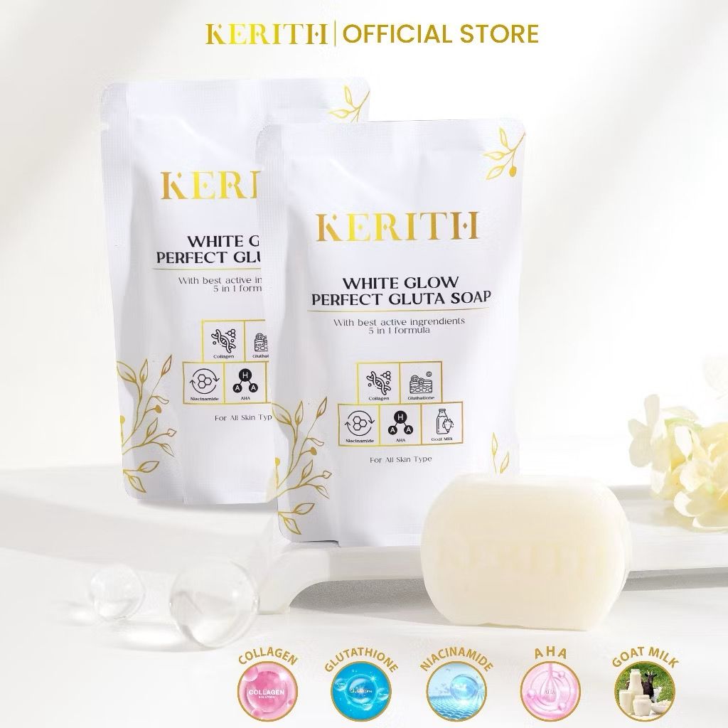 DAPAT 2 PCS KERITH White Glow Perfect Gluta Soap